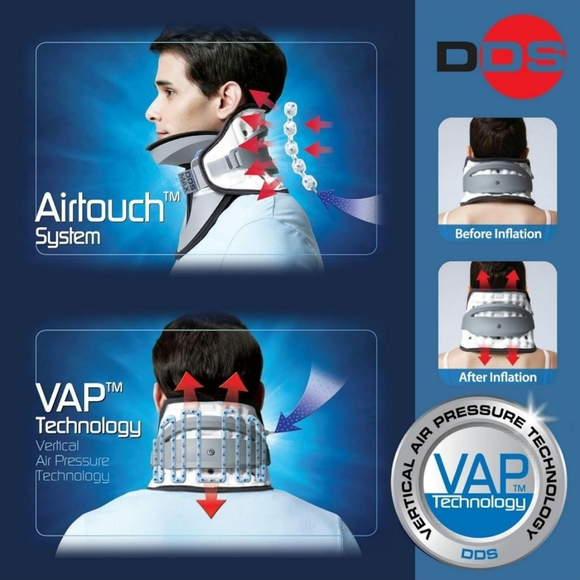 DDS MAX Cervical Traction Collar Neck Brace for Pinched Nerve, Pneumatic, Stretc - Picture 3 of 7